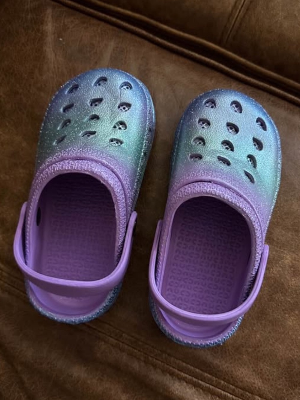 Kids Glitter Gradient Clogs - Purple/Blue size 11 12 little kid